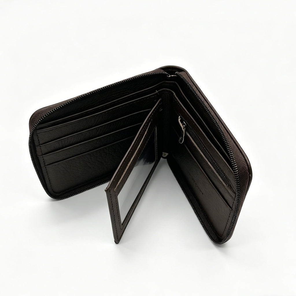 Genuine Leather Zip-around Wallet